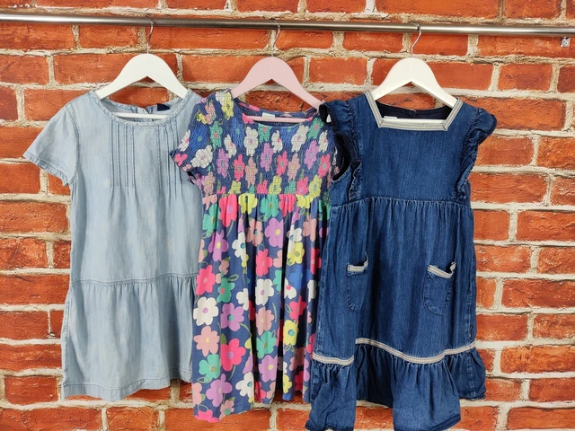 PACCHETTO RAGAZZE ETÀ 6-7 ANNI NEXT GAP ecc SET ABITI DENIM FLOREALE ESTATE BLU 122CM