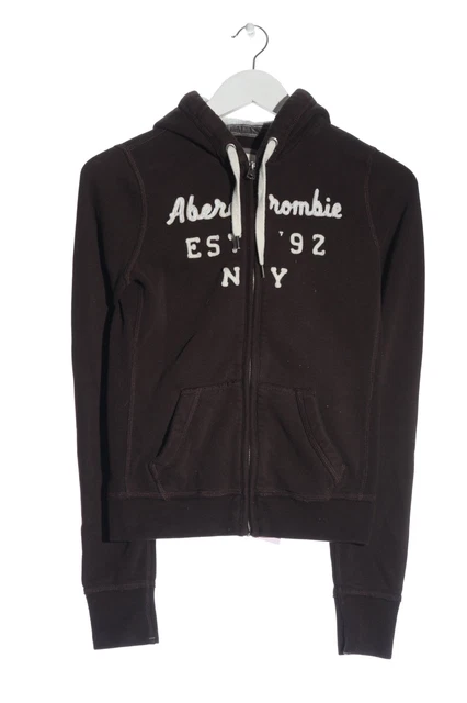 ABERCROMBIE & FITCH felpa con cappuccio donna taglia DE 36 marrone casual-look