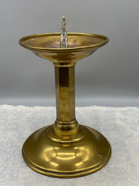 Sehr Grosser Antiker Kerzenleuchter Aus Kupfer Um 1900 3