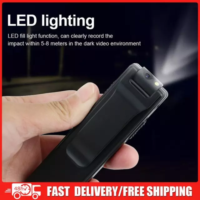 2mp HD Screen Mini Body Camera Wearable Video Recording Security with LED Lights