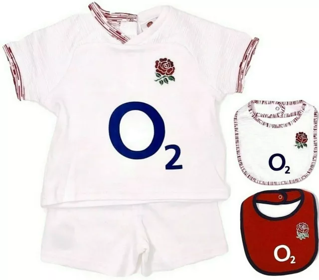 Angleterre Rfu Six Nation Rugby T-Shirt Shorts - Bébés Manche Courte Landau Suit