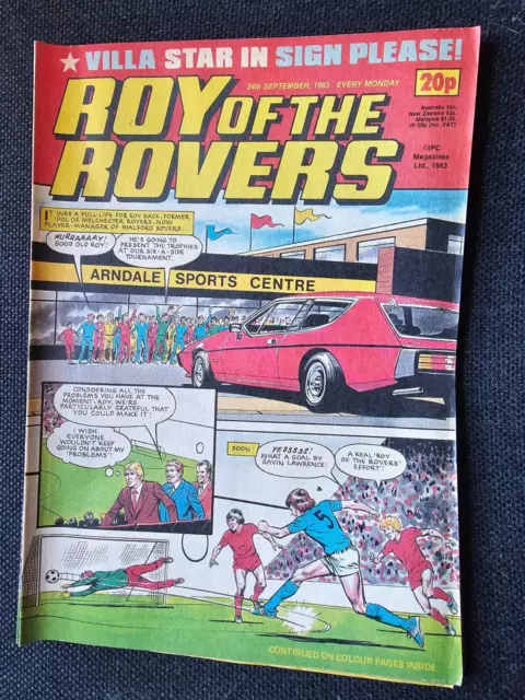 ROY OF THE ROVERS PAPER COMIC  24th September    1983