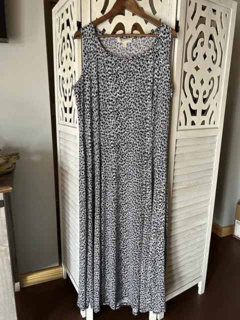 Michael Michael Kors Sleeveless Animal Print Black/White Maxi Dress Size 2X