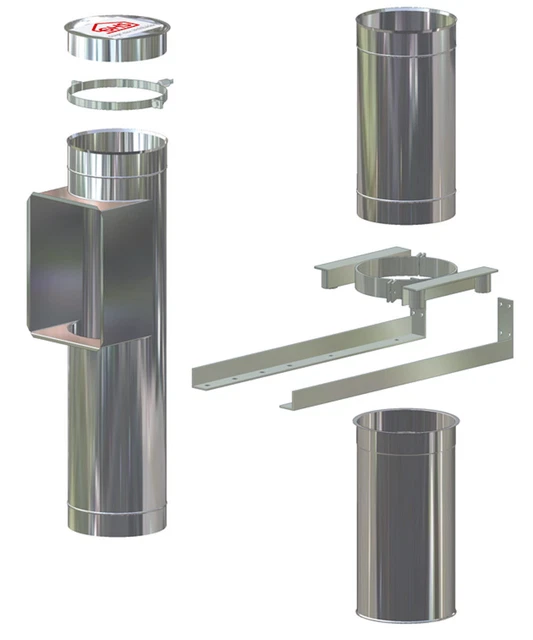 Wäscheabwurf Set eine Geschoßdecke 1 Einwurf, Durchmesser DN250