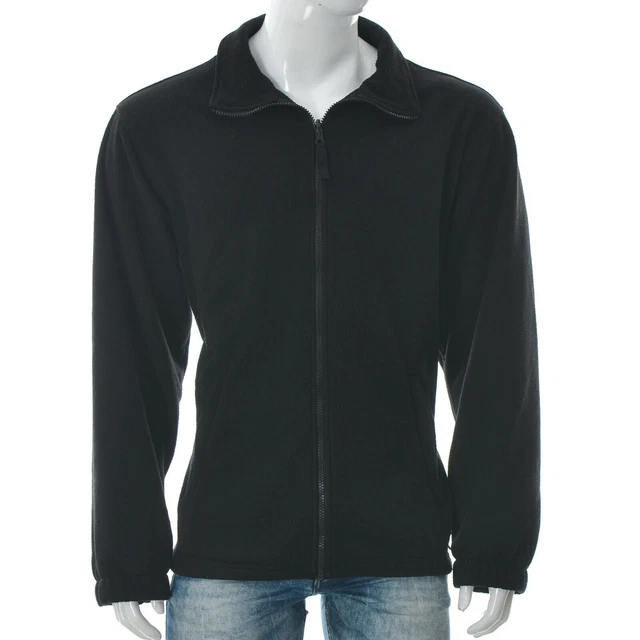A.W.Dunmore Uomo IN Pile Con Zip Manica Lunga Maglione Intera Taglia XXL Nero