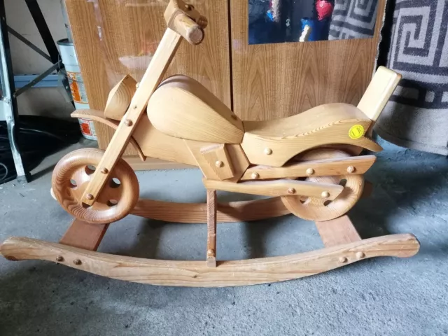 Schaukelmotorrad, Holz, ca. 80 cm