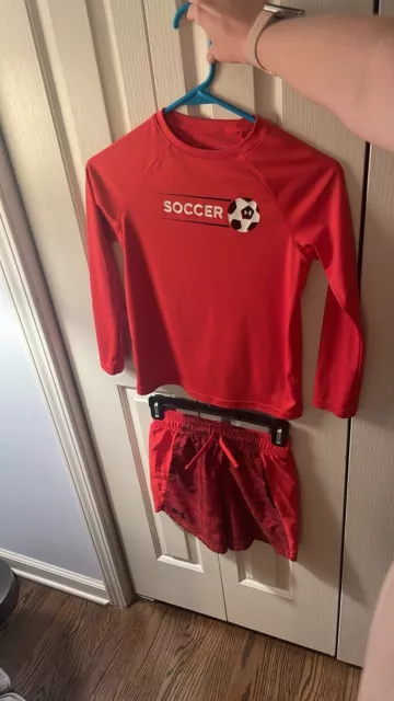 UNDER ARMOUR SET boys size S heat gear red soccer long sleeve shirt ...