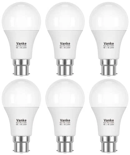 Bajonett Glühbirne, 9 W (60w Äquivalent), 2700K warmweiß B22 LED Glühbirnen,