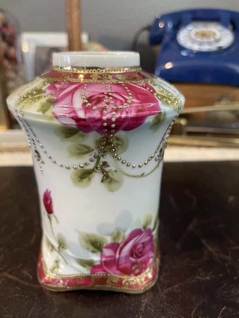Unmarked HAND PAINTED NIPPON JAR No Lid