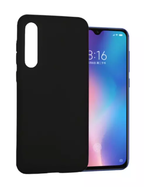 Funda Xiaomi Mi 9 SE 4G Carcasa Gel TPU Silicona PTG + Protector Pantalla Negro