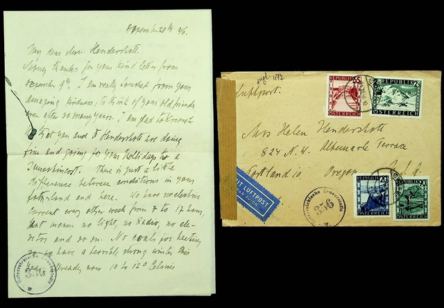 Österreich 1946 Post WWII 4v Auf Zensiert Luftpost Abdeckung Von Wien Bis USA W/