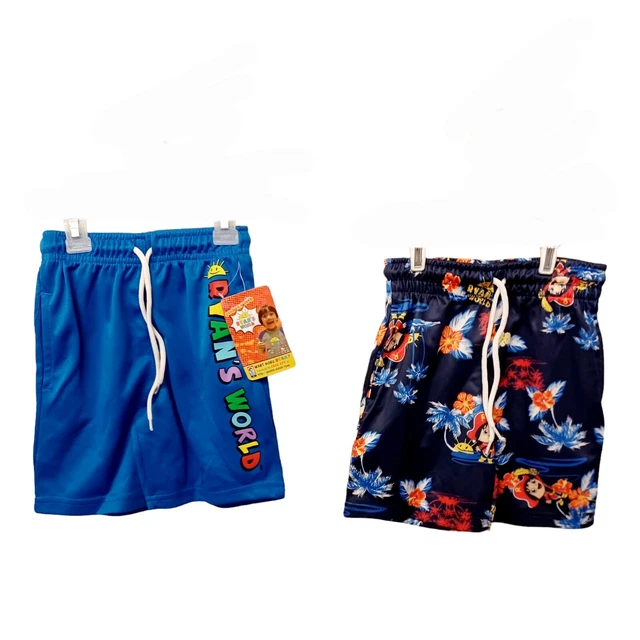 Lot of 2 Pairs Ryan's World Boys Knit Shorts-4-Blues