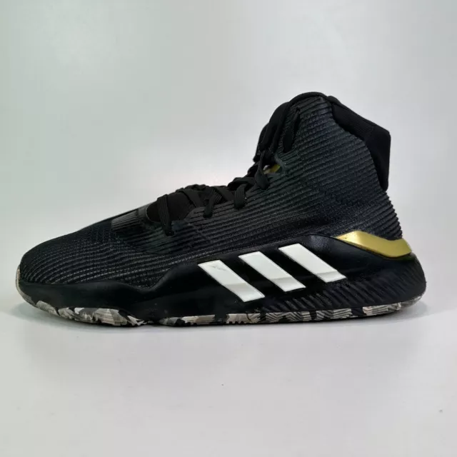 Adidas Pro Bounce 2019 Trainers Black Gold White Basketball Shoes UK Men's 13