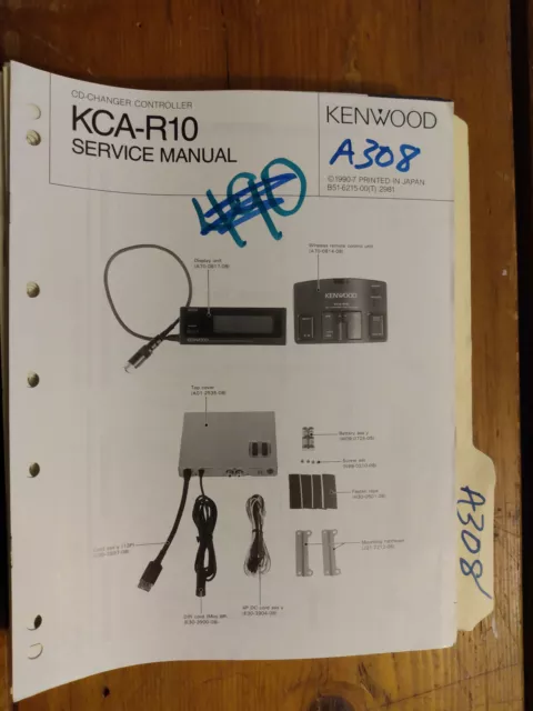 Kenwood kca-r10 service manual original repair book stereo car radio cd changer