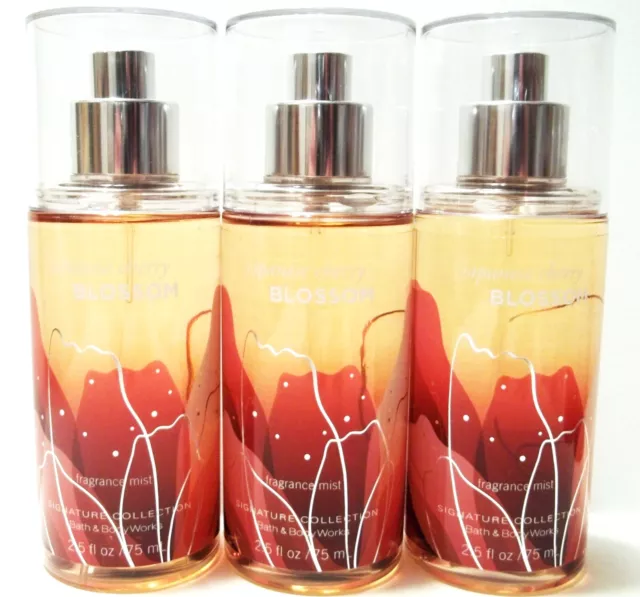 Bath Body Works JAPANESE CHERRY BLOSSOM Fine Fragrance Mist Travel 2.5 oz NEW x3