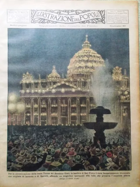 Illustrazione del Popolo 31 Maggio 1925 Beata Teresa Amalfi Re Vittorio Emanuele