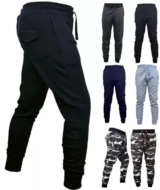 EX STORE Mens PREMIUM Joggers Fleece ZIP POCKETS Bottoms Jogging BIG SIZES M-6XL
