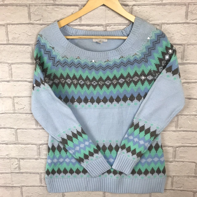 New York Company Diamantmuster Schmuck Damenpullover XL sehr guter Zustand Weihnachten Vintage
