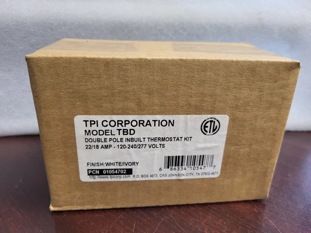 Tpi Corp. Model Tbd Double Pole Inbuilt Thermostat Kit