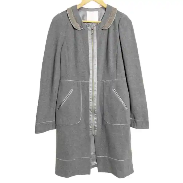 Rebecca Taylor Gray Sequin Duster Jacket Dress Size 10