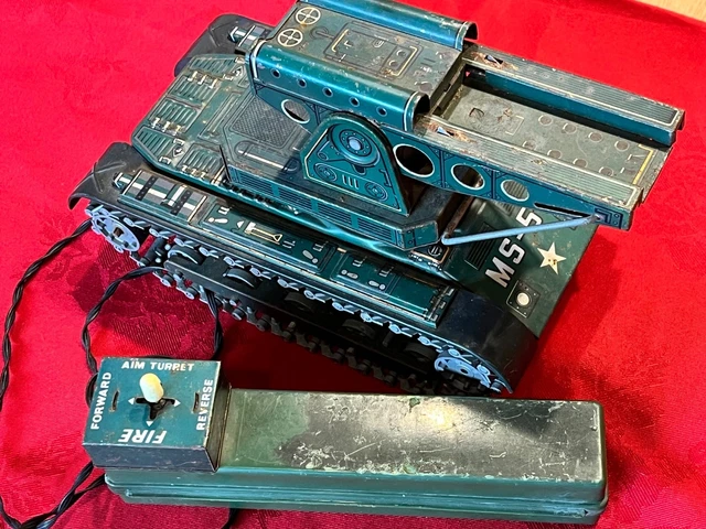 VINTAGE TINPLATE MODERN Toys Japan MS-58 Missile Tank 1960's