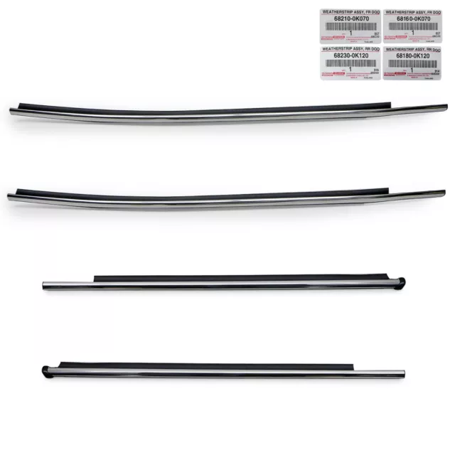 Set 4dr Outer Door Weatherstrip Window Seal Belt  For Toyota Revo '15 '20