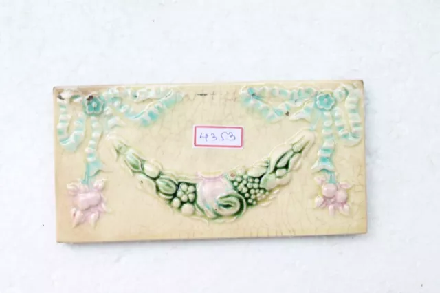 Japan antique art nouveau vintage majolica border tile c1900 NH4353