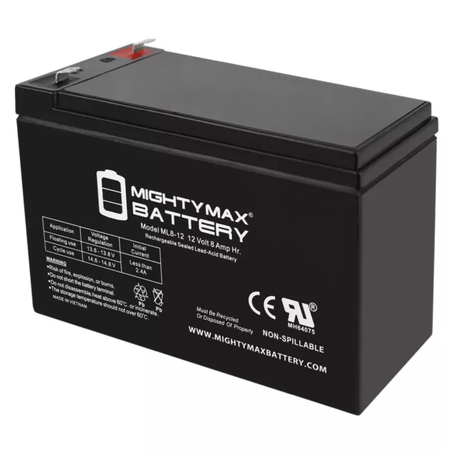 Mighty Max ML8-12 - 12V 8AH Replacement Battery for 85986/D5743 UB1280