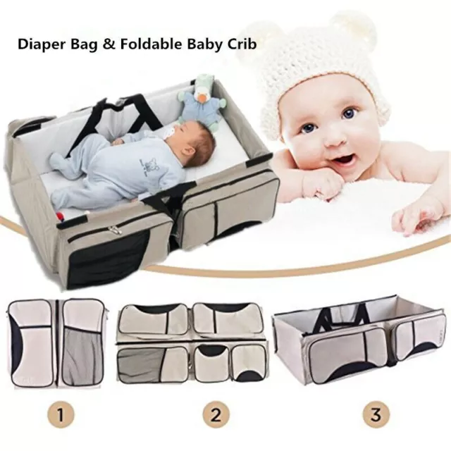 Baby 3 in 1 Portable Bassinet Cot Mummy Travel Bag Diaper Bag and Change Station