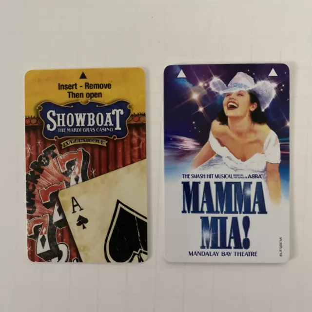 Lot Of 2 Las Vegas Room Keys Showboat And Mandalay Bay Mama Mia And Marduk Gras