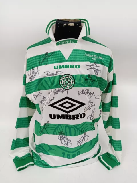 Celtic 1999 SFA Cup Final Team Signed Shirt & No.7 Henrik Larsson Umbro Medium