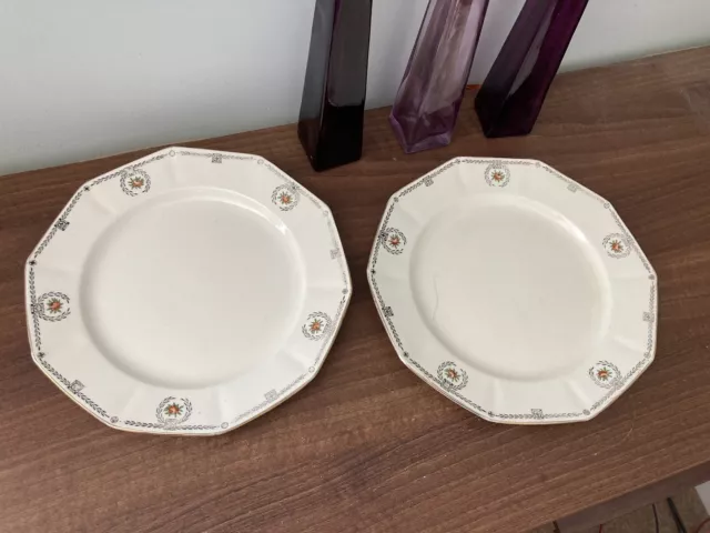 Pair Of Two Dinner Plates GRIMWADES Royal Winton Ivory England