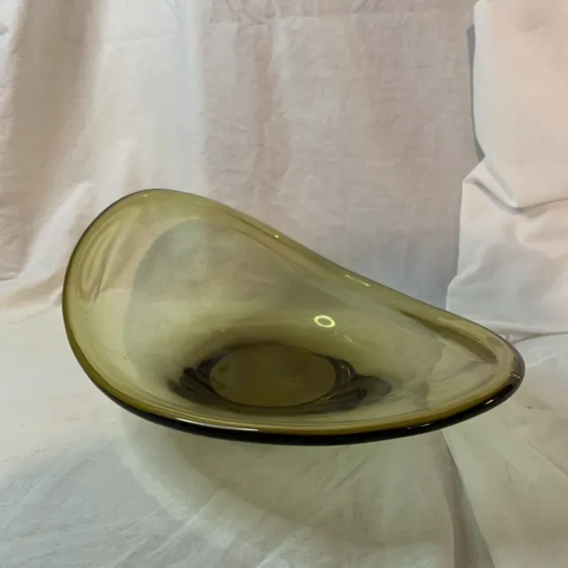 Large Holmegaard Per Lutken Selandia 110.5 Smoked Art Glass Bowl Mid Century