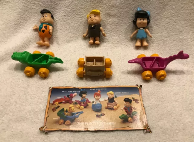 3x 1986 Coleco ‘The Flintstones Kids’ Fred, Barney Rubble, Betty Jean Bricker