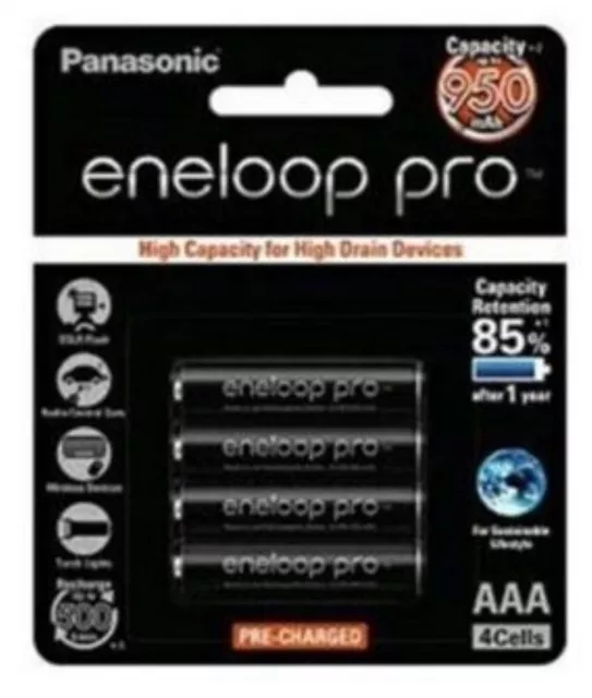 Pile Panasonic eneloop Pro AAA   950 mAh blister de 4pcs 1,2 V BK-4HCCA/4BT