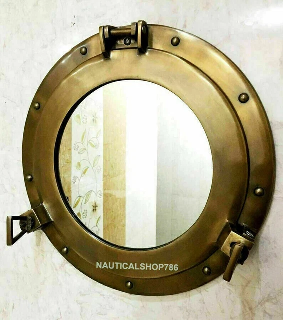 12 " Antik Messing Bullauge Nautisch Maritim Schiff Boot Wand Spiegel Heim Dekor