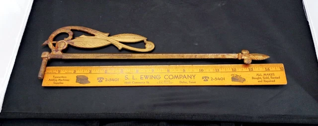 Antique Swing Arm Iron Curtain Rod Art Nouveau / Art Deco