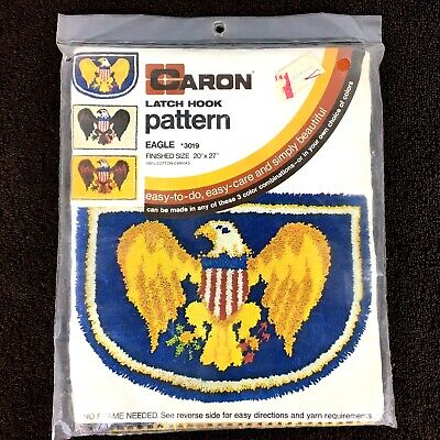 Caron Gancho De Cierre Kit De Águila Americana Alfombra EE. UU. Flag Patriótico 20x27" Nuevo
