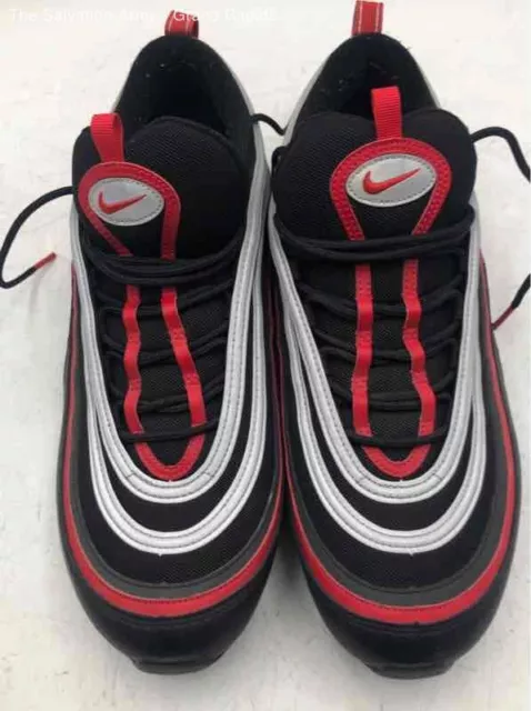 NIKE MENS BLACK Red Air Max 97 921826-014 Low Top Lace Up Sneaker Shoes ...
