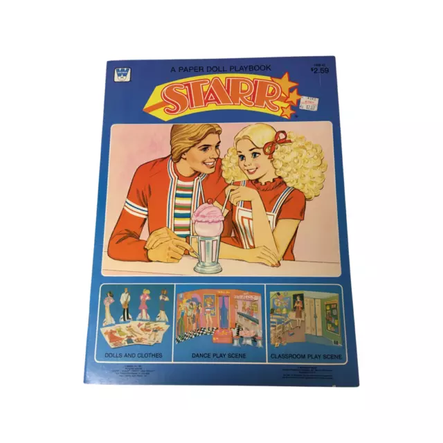 Vtg Mattel Starr Paper Doll Playbook #1836-42 Soda Shop School Classroom 1981