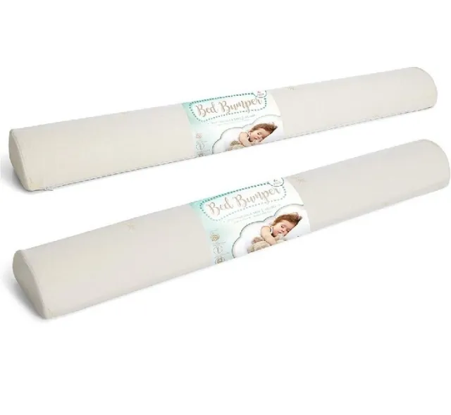 Milliard Bed Bumper (2 Pk) Toddler Foam Bed Rail with Bamboo Cover and Non-Slip