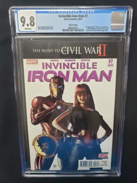 Invincible Iron Man #7 Riri Williams 1st Cameo App Marvel 2016 3rd Print CGC 9.8