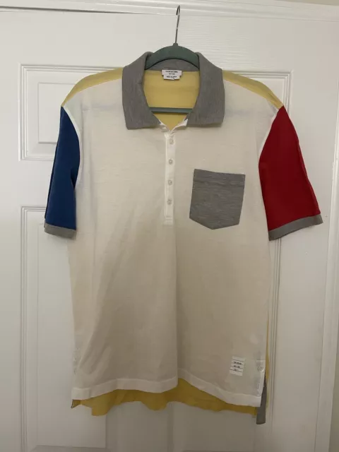 Thom Browne Colour-Block Cotton-Piqué Polo Shirt