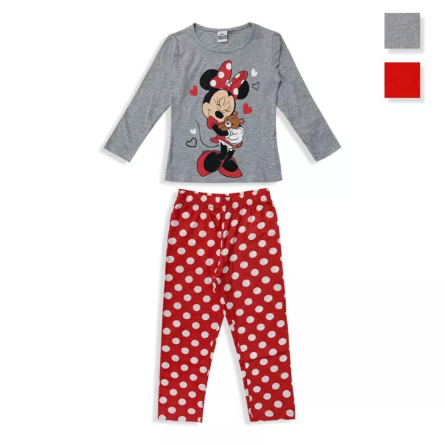 Pigiama Disney Minnie Mouse lungo bimba ufficiale in cotone bambina 5569