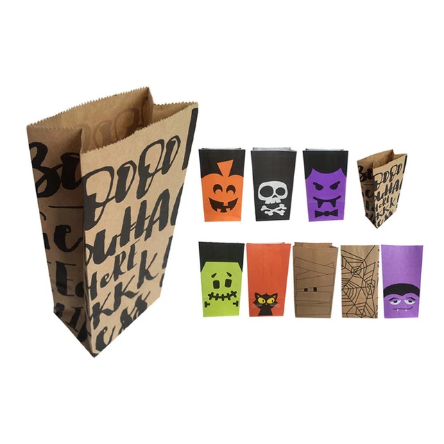 6 piezas bolsa de favores de Halloween bolsa de bocadillos decoración de galletas contenedores de dulces