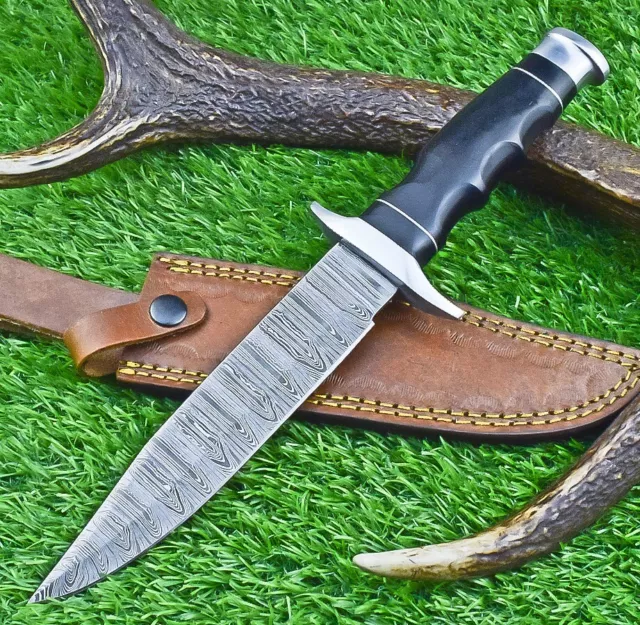 Cuchillo Bowie de Acero Forjado a Mano Damasco personalizado, Cuchillo de Caza, CUCHILLO DE CAMPING 569
