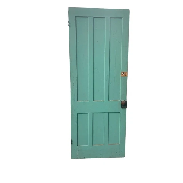 Antique 6 Panel Solid Wood Door 30" x 79" Painted Project Piece Salvage 10