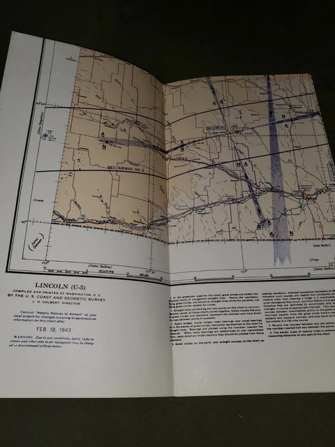 WWII Aeronautical Map of Lincoln NB