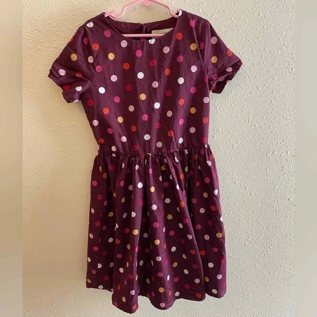 Lands' End Maroon Polka Dot Spring Dress size 10