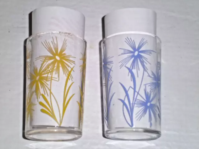 Collins Glasses, Yellow Bubble Glass Thumbprint Tumblers, Crinkle
